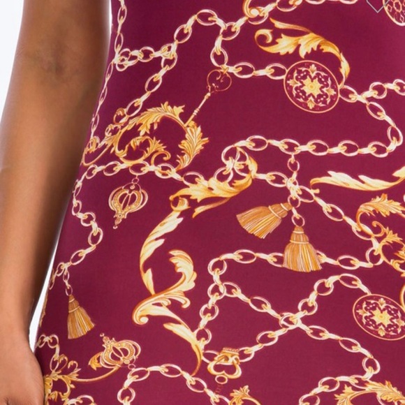 New Chain Print Criss Cross Back Dress - Picture 6 of 7